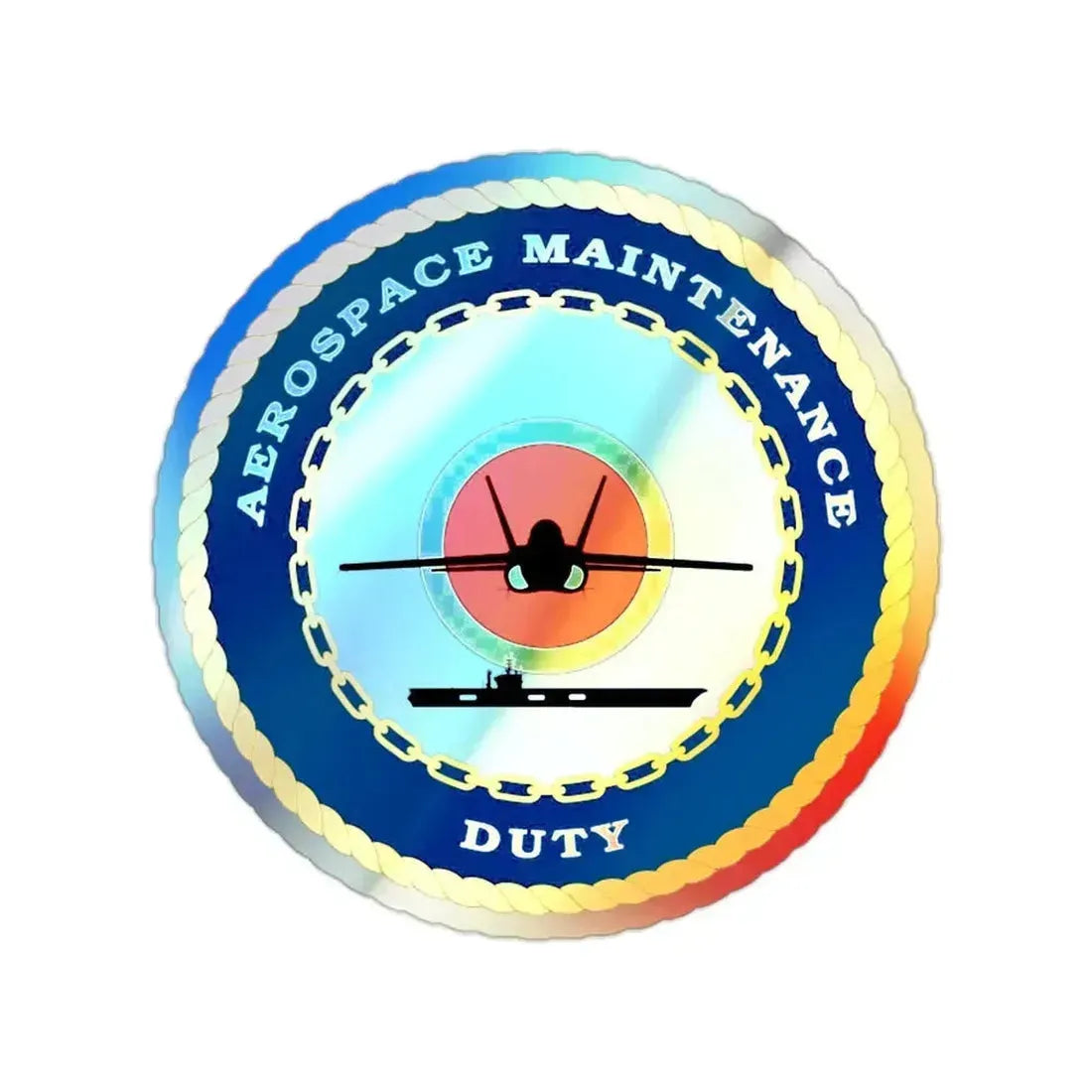 Aerospace Maintenance Duty (U.S. Navy) Holographic STICKER Die-Cut Vinyl Decal 2 Inch Holographic - The Sticker Space