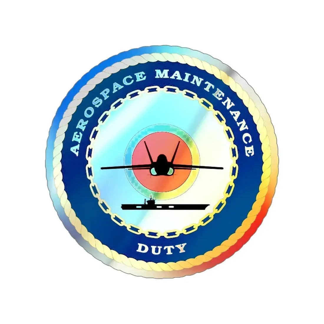 Aerospace Maintenance Duty (U.S. Navy) Holographic STICKER Die-Cut Vinyl Decal 6 Inch Holographic - The Sticker Space