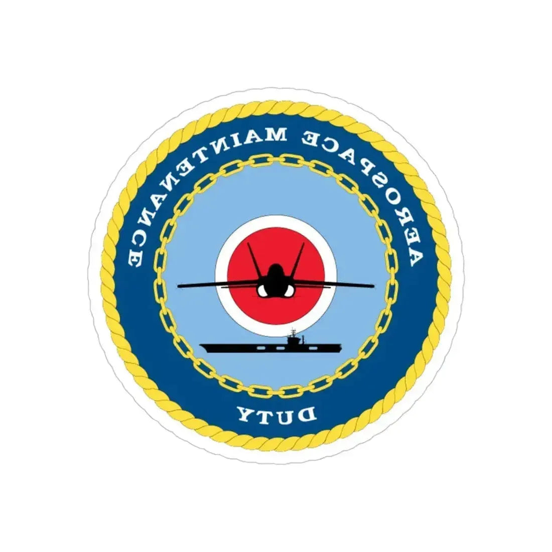 Aerospace Maintenance Duty (U.S. Navy) REVERSE PRINT Transparent Die-Cut STICKER 4 Inch Die-Cut Transparent - The Sticker Space