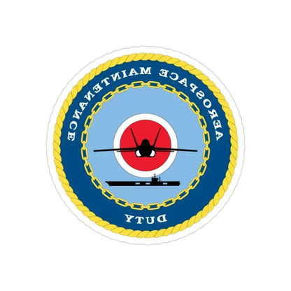 Aerospace Maintenance Duty (U.S. Navy) REVERSE PRINT Transparent Die-Cut STICKER 4 Inch Die-Cut Transparent - The Sticker Space
