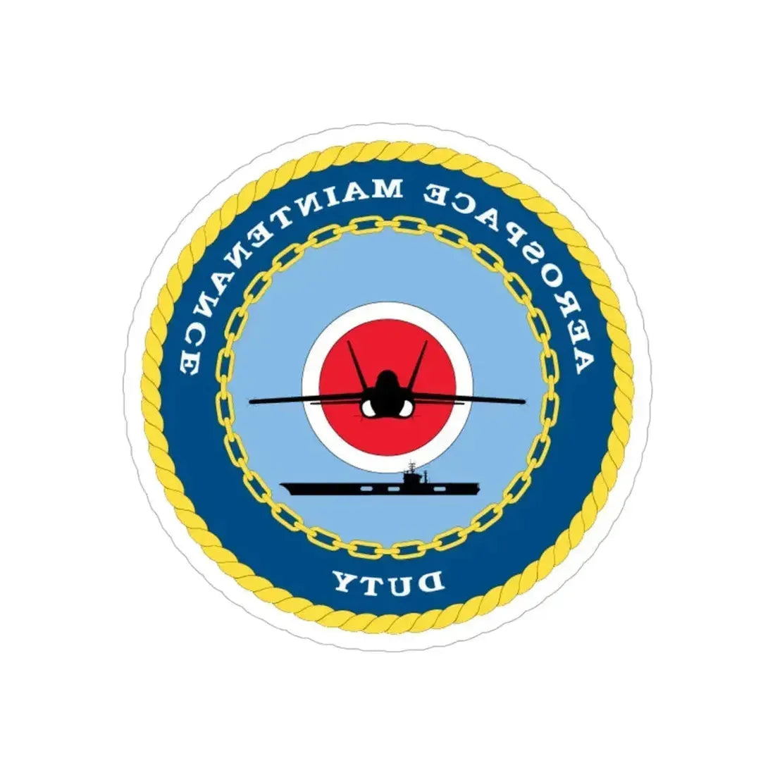 Aerospace Maintenance Duty (U.S. Navy) REVERSE PRINT Transparent Die-Cut STICKER 5 Inch Die-Cut Transparent - The Sticker Space