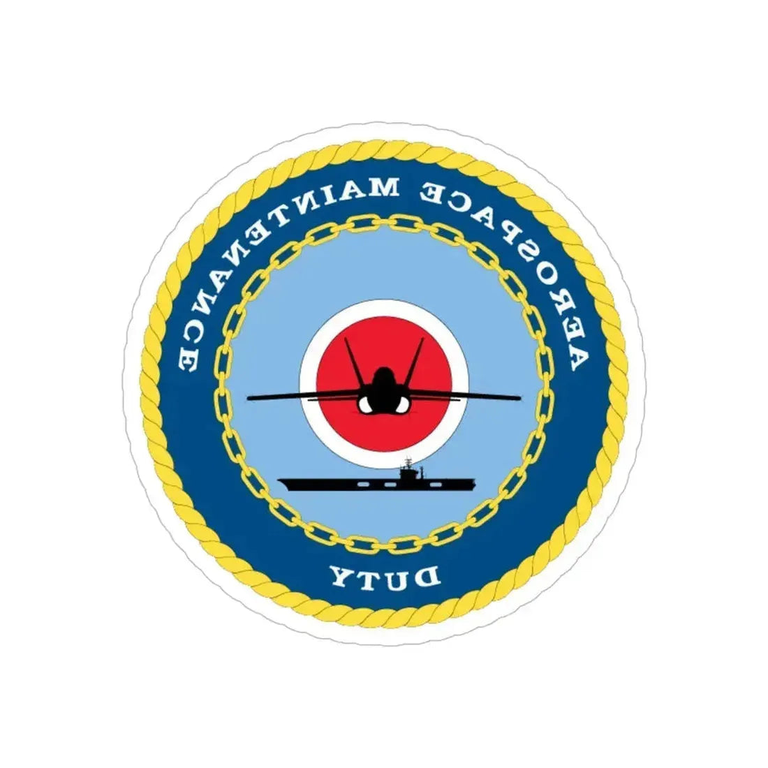 Aerospace Maintenance Duty (U.S. Navy) REVERSE PRINT Transparent Die-Cut STICKER 6 Inch Die-Cut Transparent - The Sticker Space