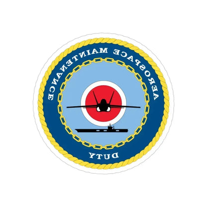 Aerospace Maintenance Duty (U.S. Navy) REVERSE PRINT Transparent Die-Cut STICKER 6 Inch Die-Cut Transparent - The Sticker Space