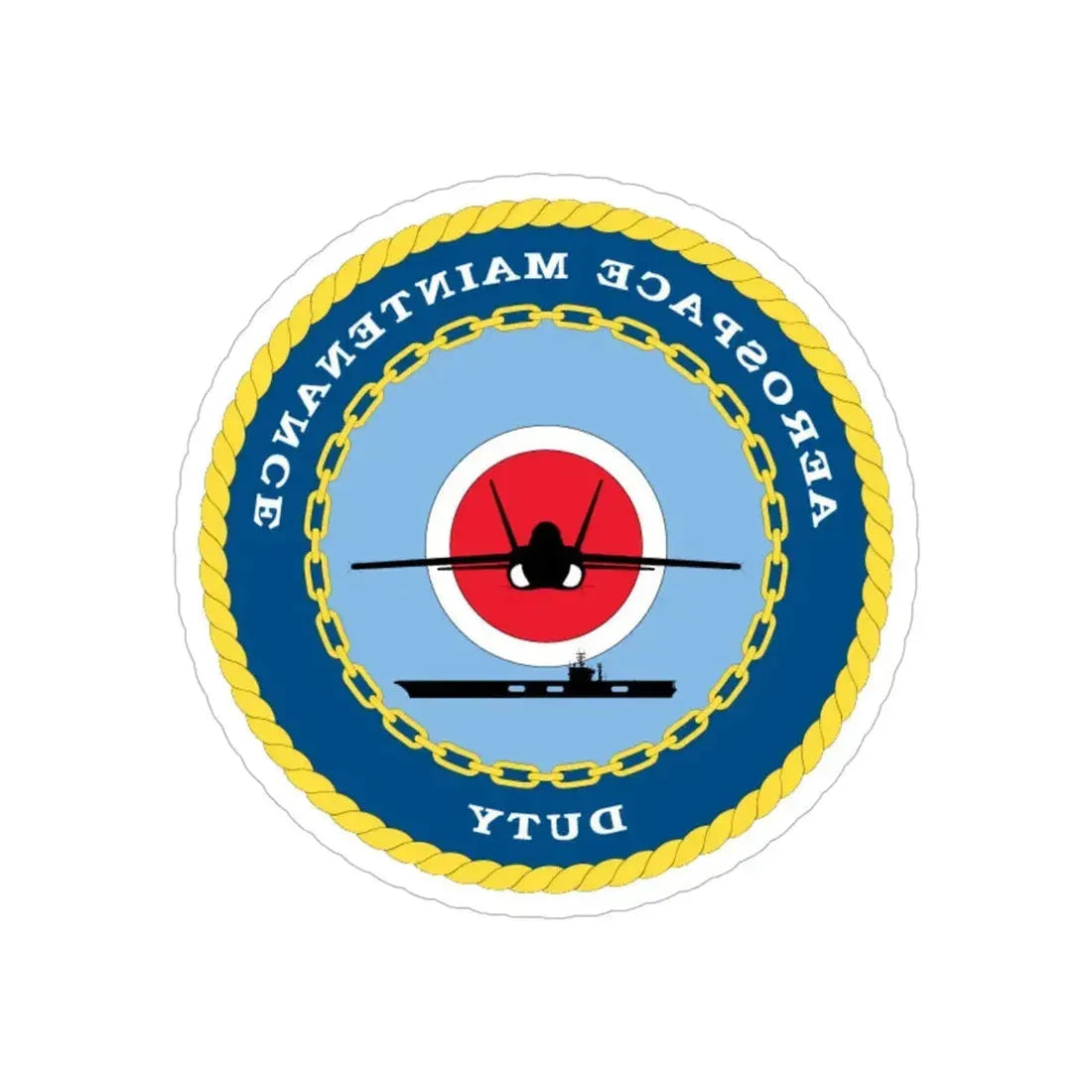 Aerospace Maintenance Duty (U.S. Navy) REVERSE PRINT Transparent Die-Cut STICKER - The Sticker Space