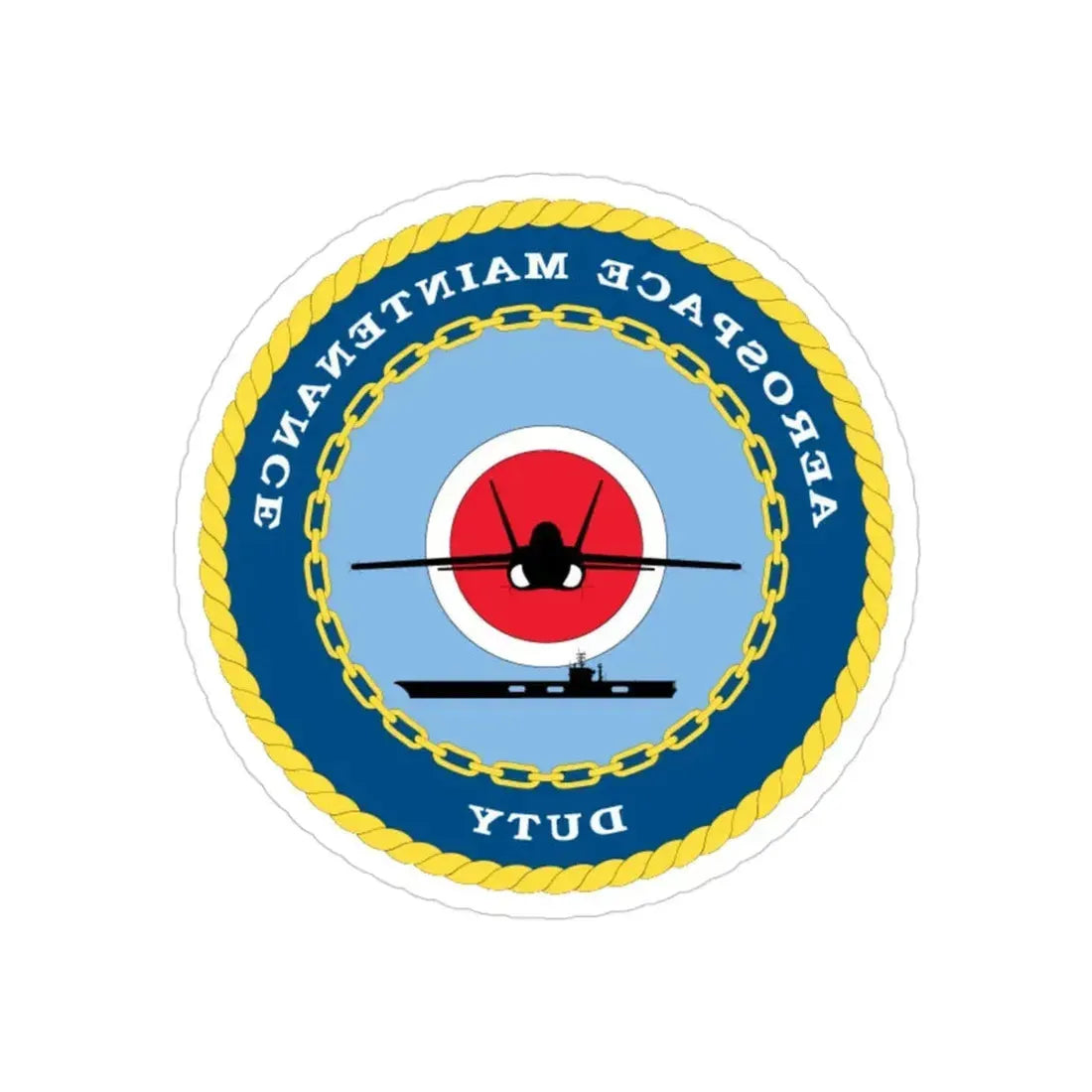 Aerospace Maintenance Duty (U.S. Navy) REVERSE PRINT Transparent Die-Cut STICKER - The Sticker Space