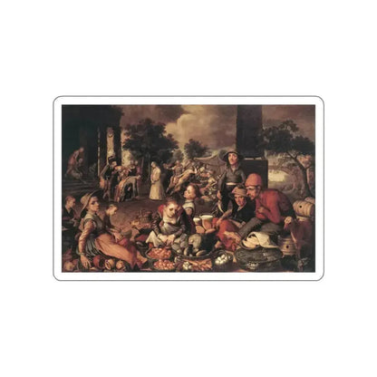 AERTSEN, Pieter - Christ and the Adulteress (Artwork) STICKER Vinyl Die-Cut Decal White Die-Cut 2 Inch - The Sticker Space