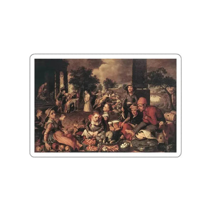 AERTSEN, Pieter - Christ and the Adulteress (Artwork) STICKER Vinyl Die-Cut Decal White Die-Cut 3 Inch - The Sticker Space