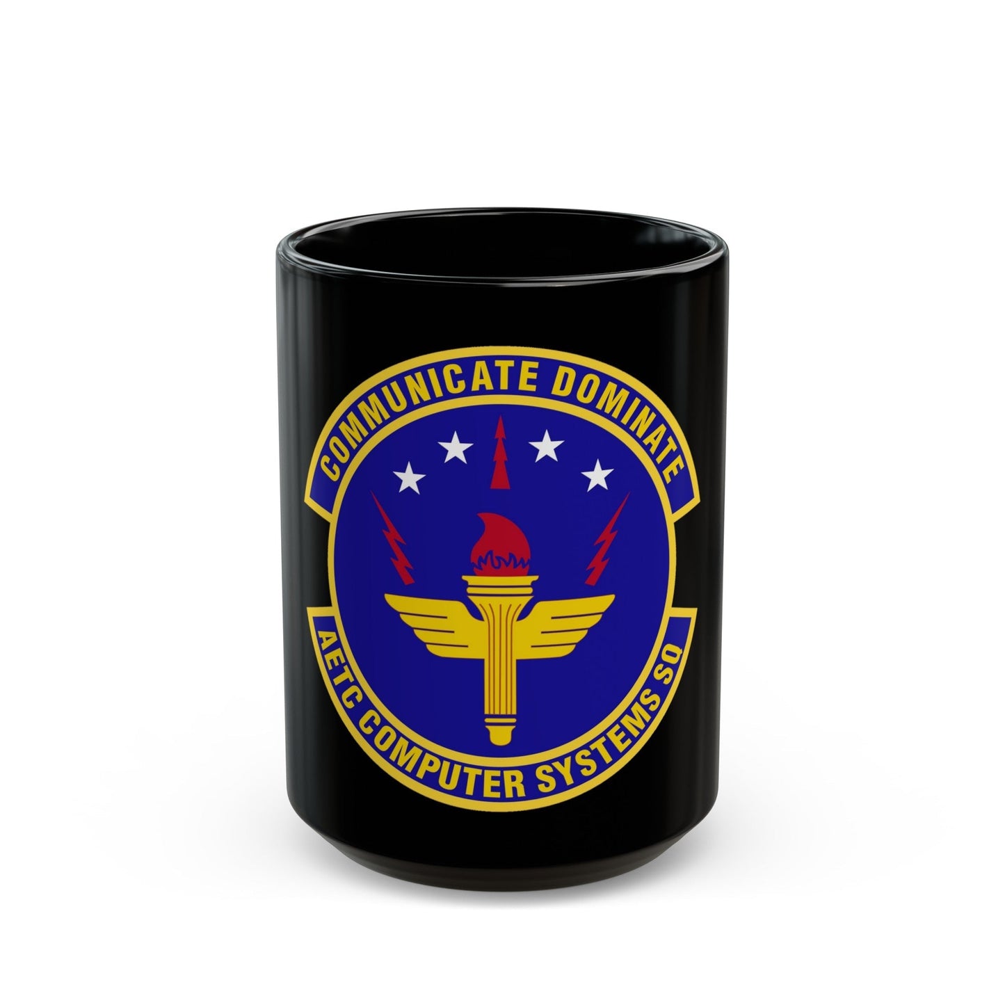 AETC Computer Systems Squadron (U.S. Air Force) Black Coffee Mug-15oz-The Sticker Space