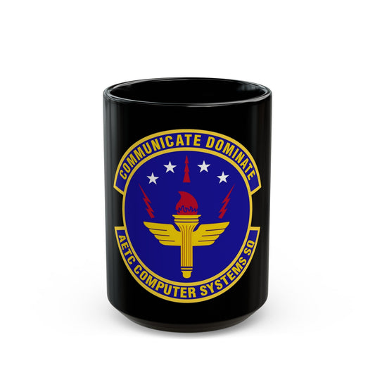 AETC Computer Systems Squadron (U.S. Air Force) Black Coffee Mug-15oz-The Sticker Space