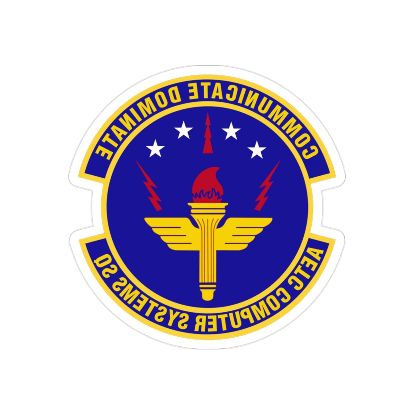 AETC Computer Systems Squadron (U.S. Air Force) REVERSE PRINT Transparent STICKER-2" × 2"-The Sticker Space