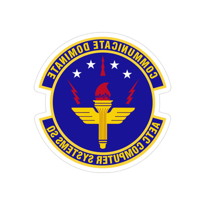 AETC Computer Systems Squadron (U.S. Air Force) REVERSE PRINT Transparent STICKER-3" × 3"-The Sticker Space