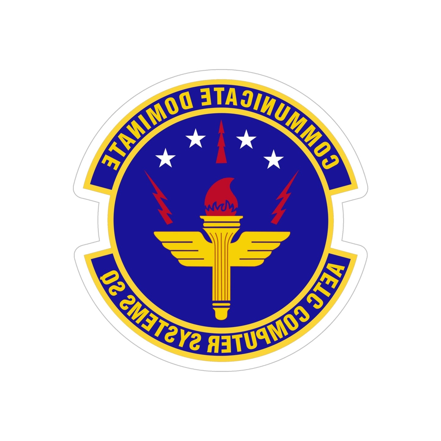 AETC Computer Systems Squadron (U.S. Air Force) REVERSE PRINT Transparent STICKER-6" × 6"-The Sticker Space