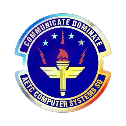 AETC Computer Systems Squadron (U.S. Air Force) Holographic STICKER Die-Cut Vinyl Decal 4 Inch Holographic - The Sticker Space