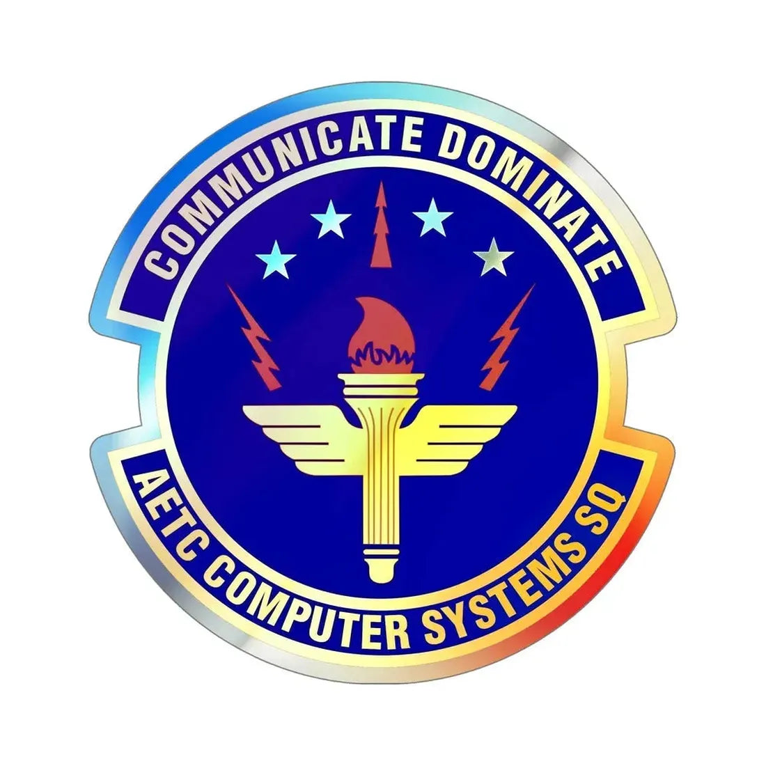 AETC Computer Systems Squadron (U.S. Air Force) Holographic STICKER Die-Cut Vinyl Decal - The Sticker Space