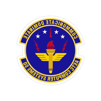 AETC Computer Systems Squadron (U.S. Air Force) REVERSE PRINT Transparent Die-Cut STICKER 3 Inch Die-Cut Transparent - The Sticker Space