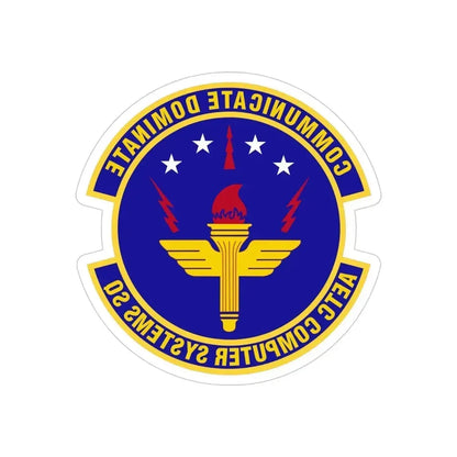 AETC Computer Systems Squadron (U.S. Air Force) REVERSE PRINT Transparent Die-Cut STICKER 4 Inch Die-Cut Transparent - The Sticker Space