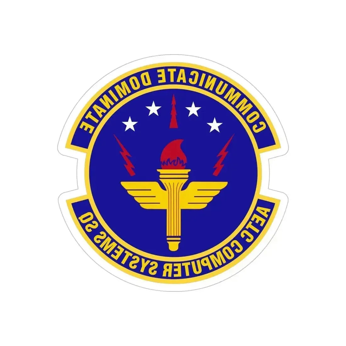 AETC Computer Systems Squadron (U.S. Air Force) REVERSE PRINT Transparent Die-Cut STICKER 6 Inch Die-Cut Transparent - The Sticker Space