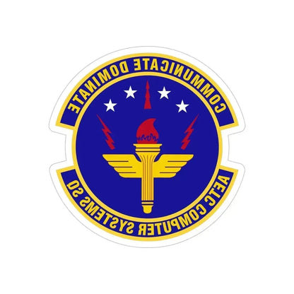 AETC Computer Systems Squadron (U.S. Air Force) REVERSE PRINT Transparent Die-Cut STICKER 6 Inch Die-Cut Transparent - The Sticker Space