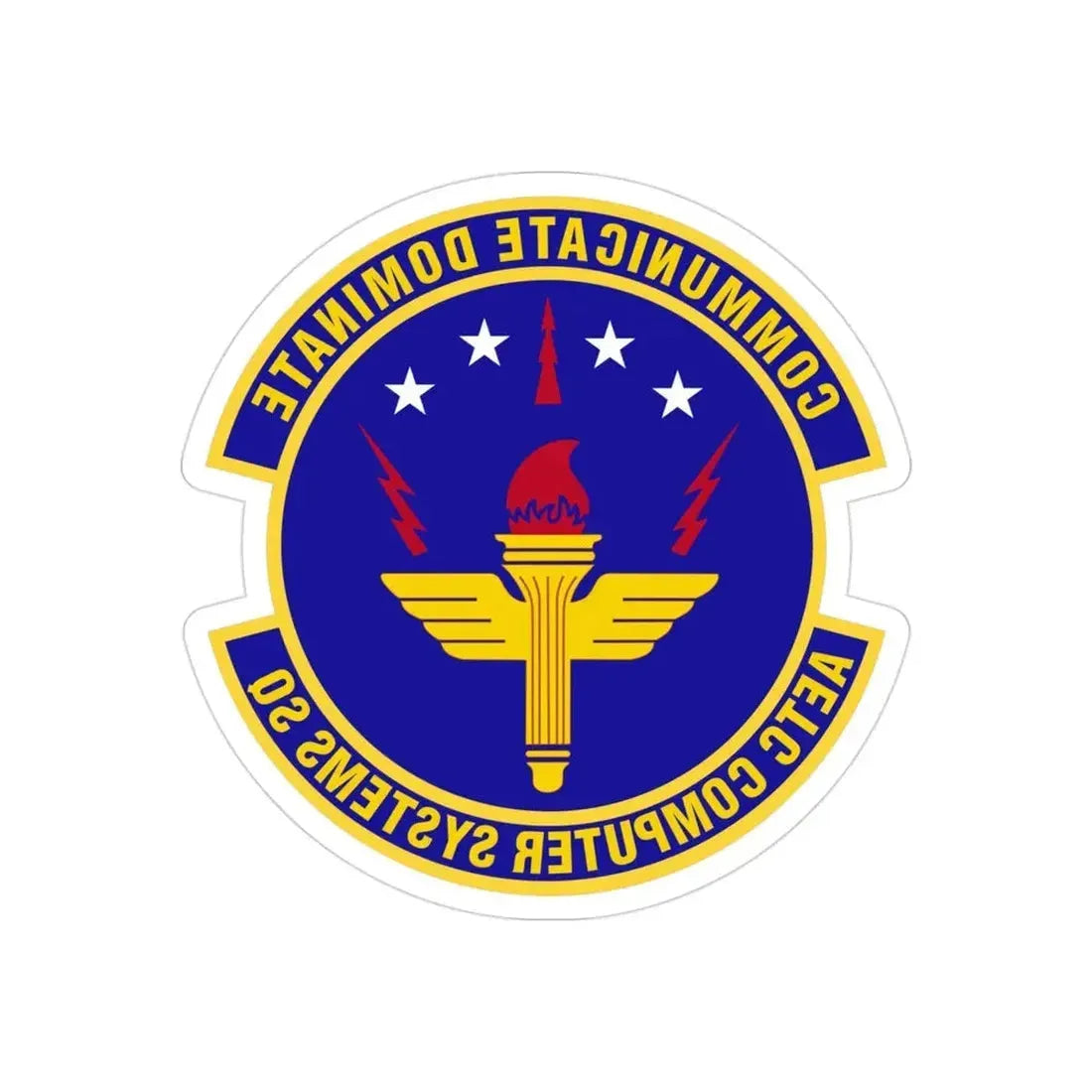 AETC Computer Systems Squadron (U.S. Air Force) REVERSE PRINT Transparent Die-Cut STICKER - The Sticker Space