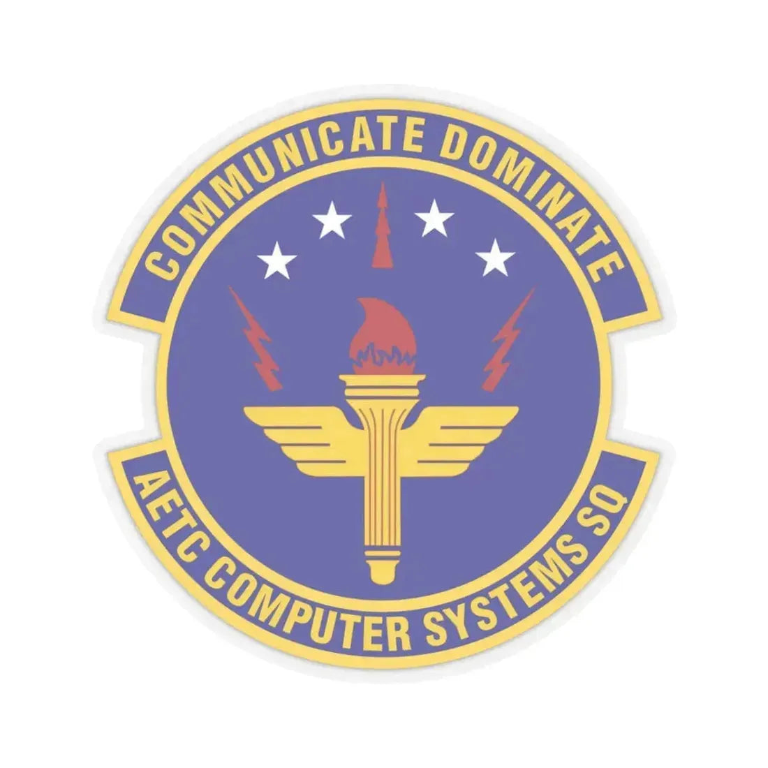 AETC Computer Systems Squadron (U.S. Air Force) STICKER Vinyl Kiss-Cut Decal 3 Inch Transparent - The Sticker Space