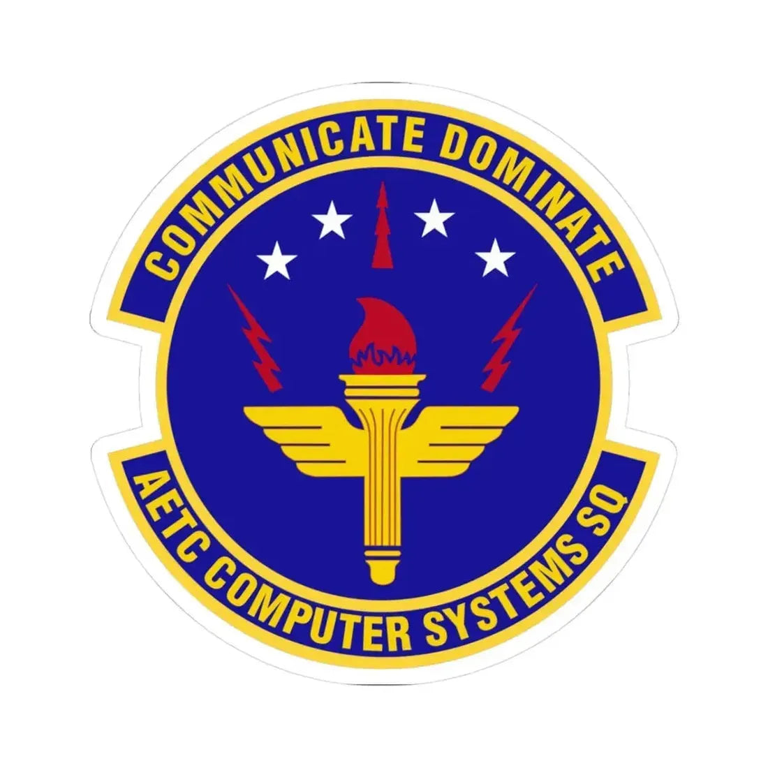 AETC Computer Systems Squadron (U.S. Air Force) STICKER Vinyl Kiss-Cut Decal 3 Inch White - The Sticker Space
