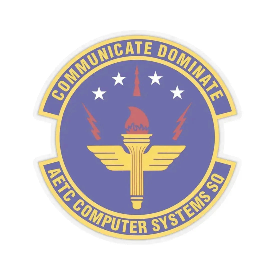 AETC Computer Systems Squadron (U.S. Air Force) STICKER Vinyl Kiss-Cut Decal 4 Inch Transparent - The Sticker Space