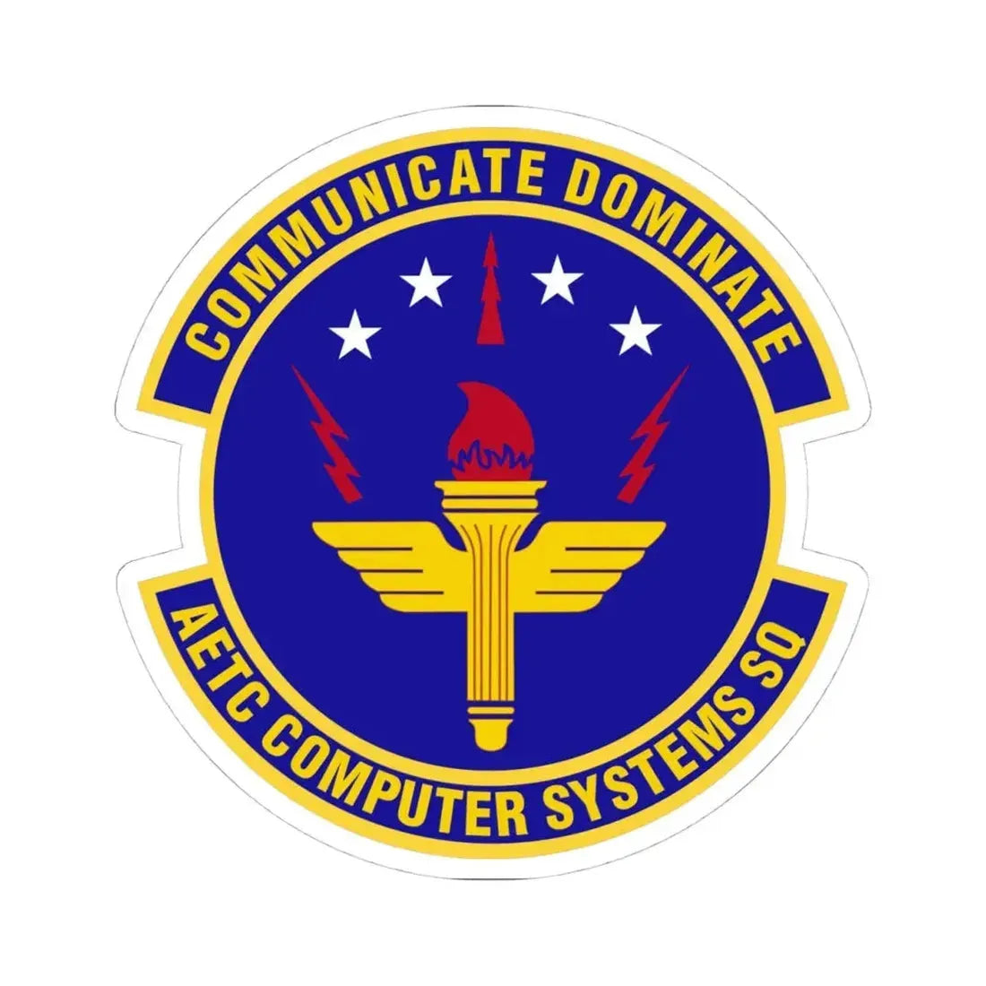 AETC Computer Systems Squadron (U.S. Air Force) STICKER Vinyl Kiss-Cut Decal 4 Inch White - The Sticker Space