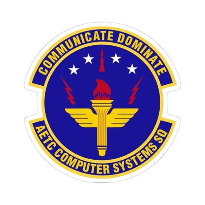 AETC Computer Systems Squadron (U.S. Air Force) STICKER Vinyl Kiss-Cut Decal 4 Inch White - The Sticker Space