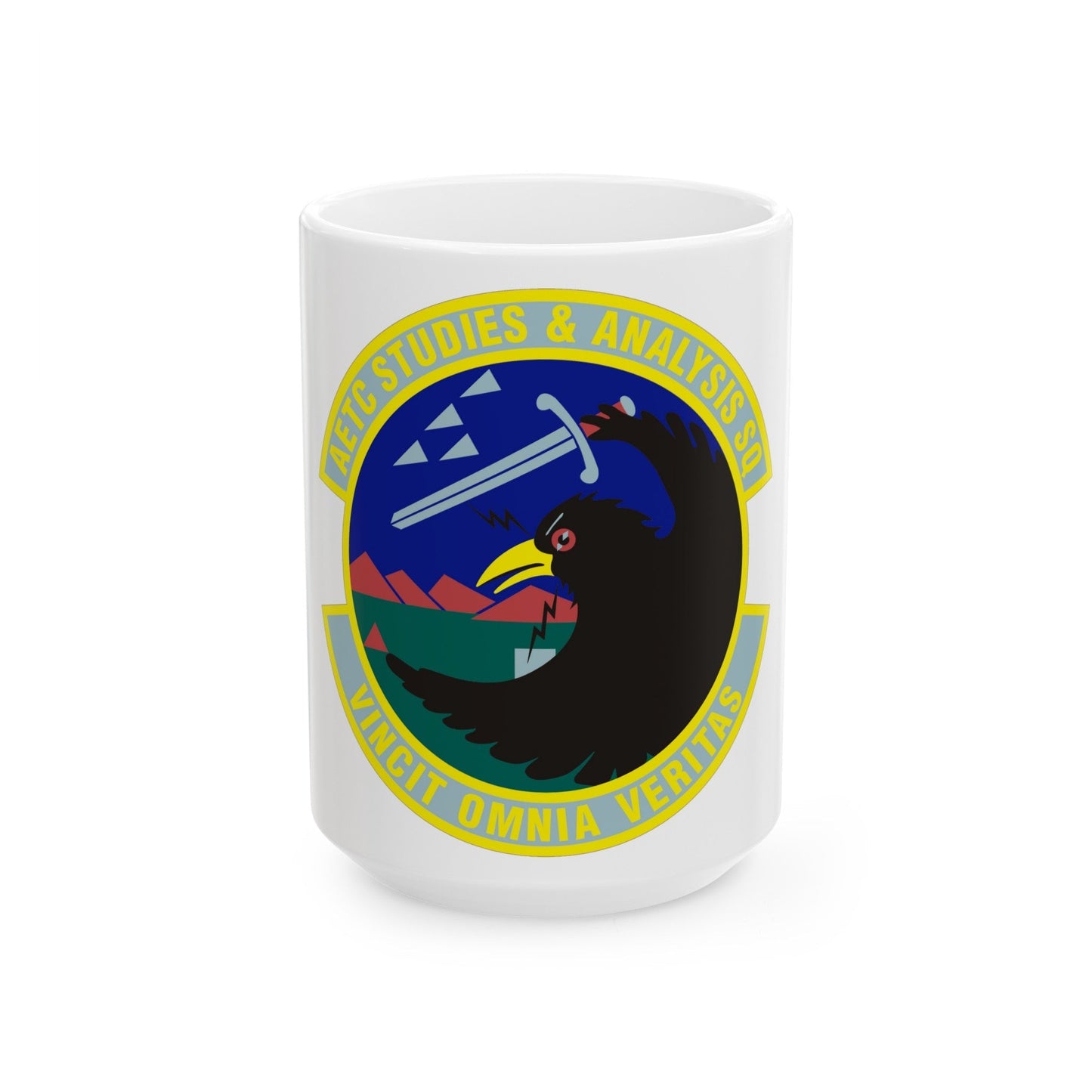 AETC Studies & Analysis Squadron (U.S. Air Force) White Coffee Mug-15oz-The Sticker Space