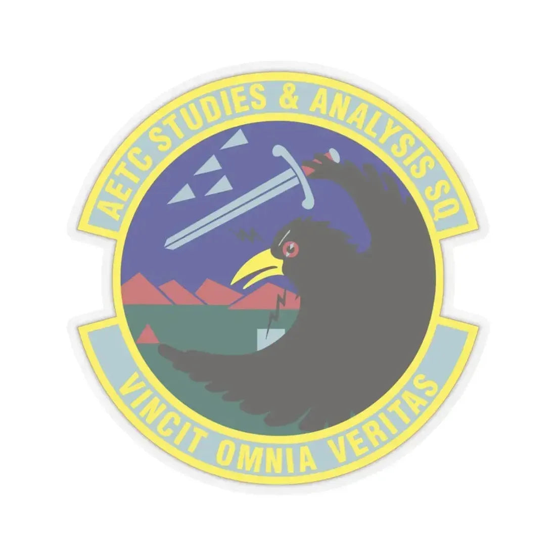 AETC Studies & Analysis Squadron (U.S. Air Force) STICKER Vinyl Kiss-Cut Decal 4 Inch Transparent - The Sticker Space