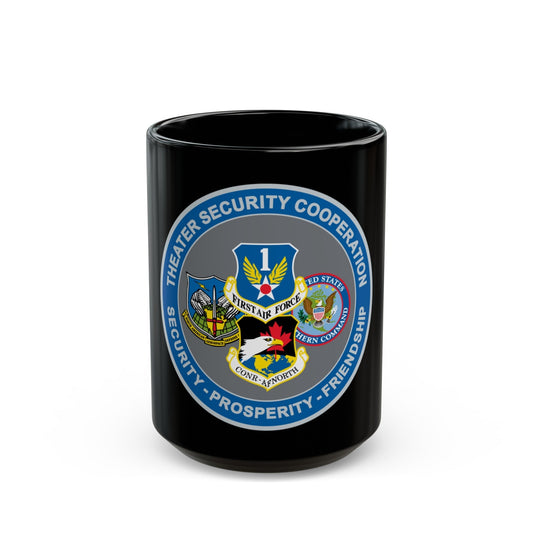 AF North TSC Theater Security Cooperation (U.S. Air Force) Black Coffee Mug-15oz-The Sticker Space