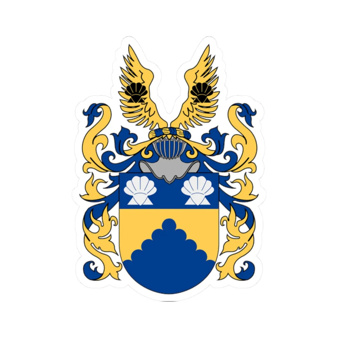 Af Sandeberg vapen hela (Sweden) (Coat of Arms) STICKER Vinyl Kiss-Cut Decal 2 Inch White - The Sticker Space