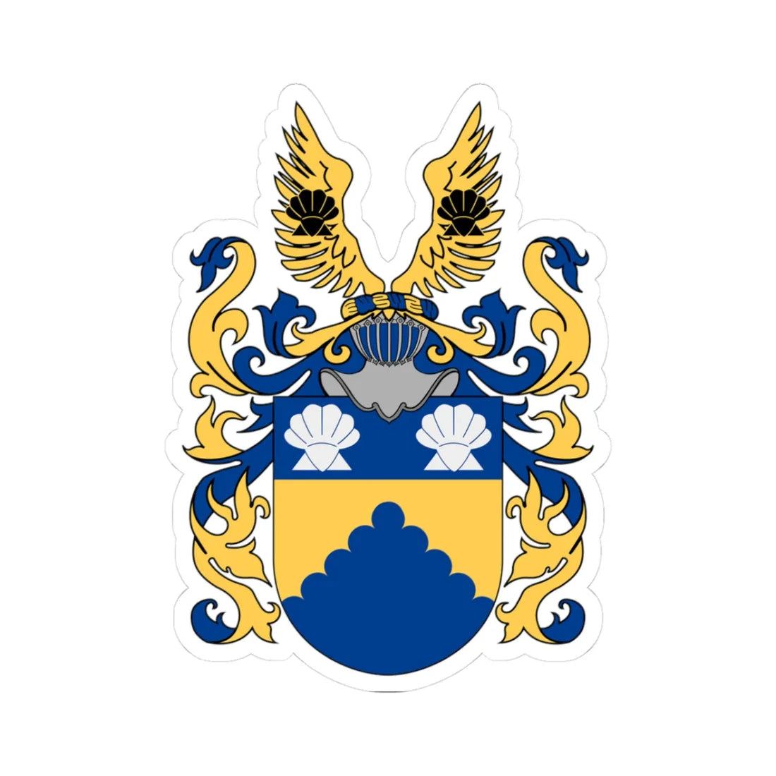 Af Sandeberg vapen hela (Sweden) (Coat of Arms) STICKER Vinyl Kiss-Cut Decal 3 Inch White - The Sticker Space