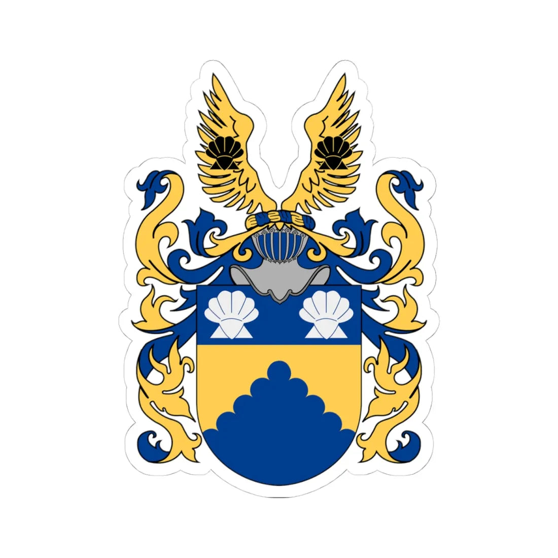 Af Sandeberg vapen hela (Sweden) (Coat of Arms) STICKER Vinyl Kiss-Cut Decal 4 Inch White - The Sticker Space