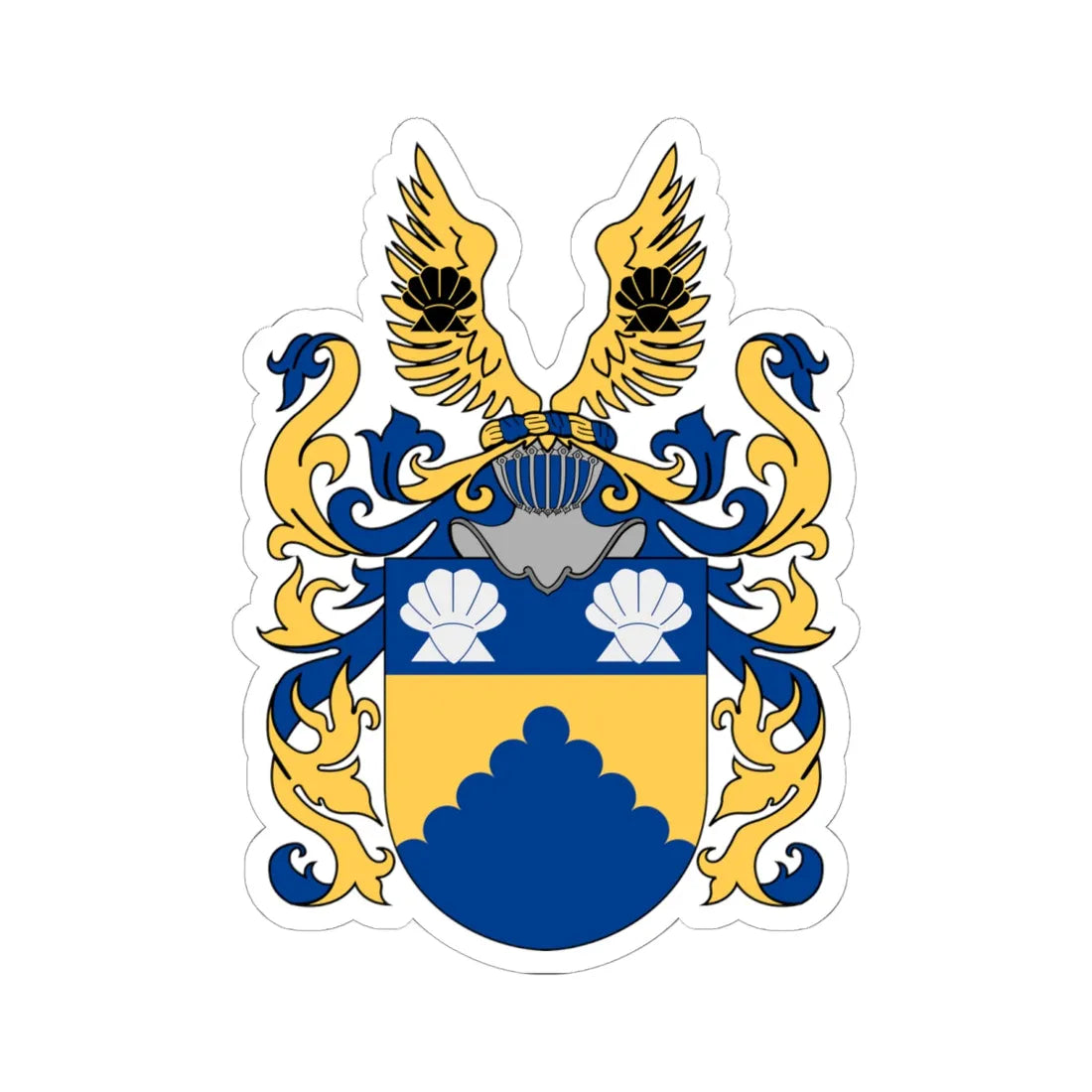 Af Sandeberg vapen hela (Sweden) (Coat of Arms) STICKER Vinyl Kiss-Cut Decal 6 Inch White - The Sticker Space
