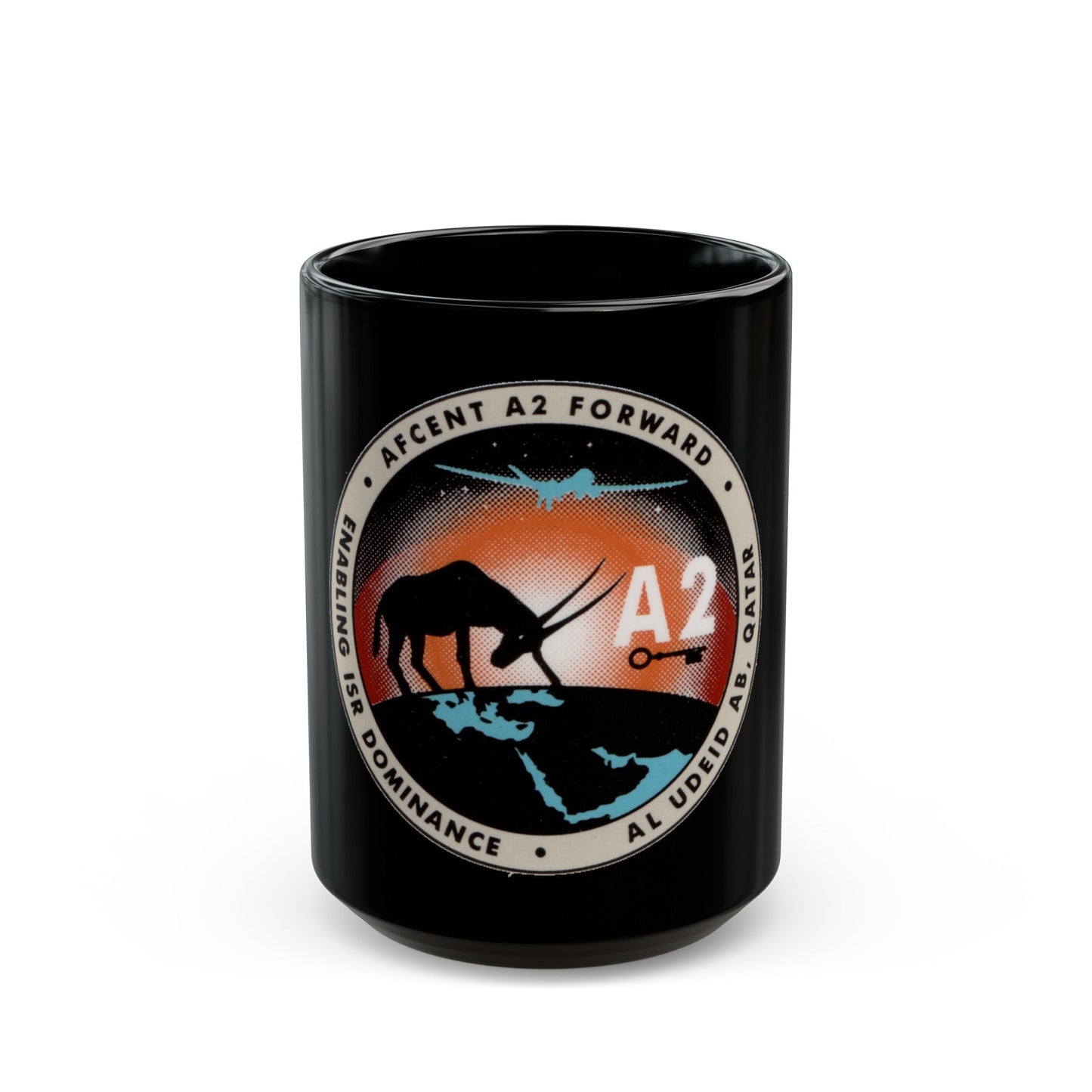 AFCENT A2 Forward (U.S. Air Force) Black Coffee Mug-15oz-The Sticker Space