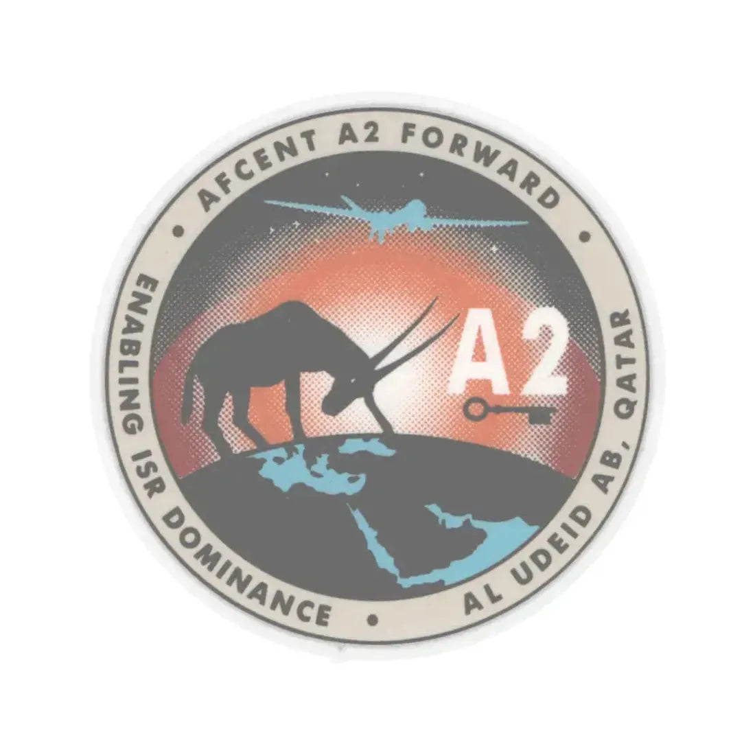 AFCENT A2 Forward (U.S. Air Force) STICKER Vinyl Kiss-Cut Decal 4 Inch Transparent - The Sticker Space