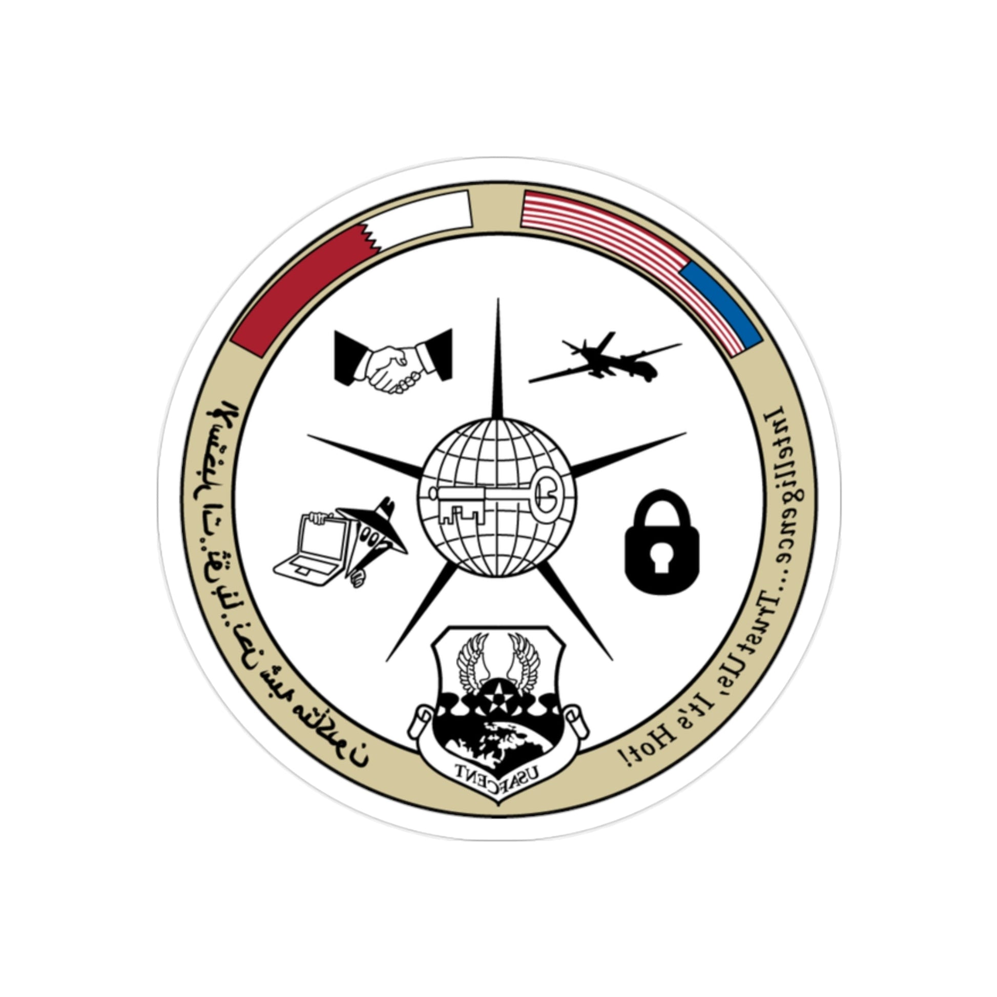 AFCENT Intelligence (U.S. Air Force) REVERSE PRINT Transparent STICKER-2 Inch-The Sticker Space