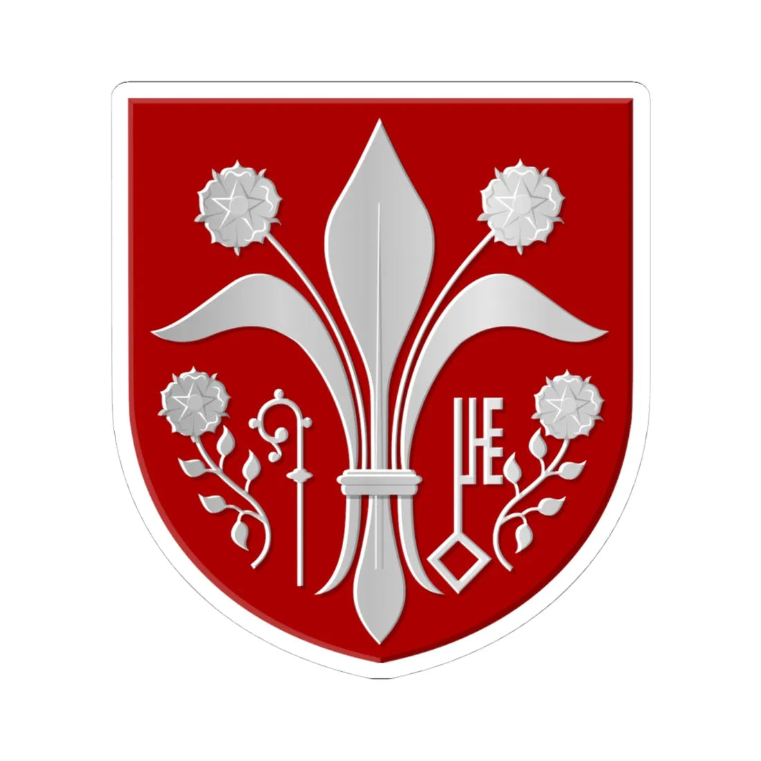 Affligem wapen (Belgium) (Coat of Arms) STICKER Vinyl Kiss-Cut Decal 4 Inch White - The Sticker Space