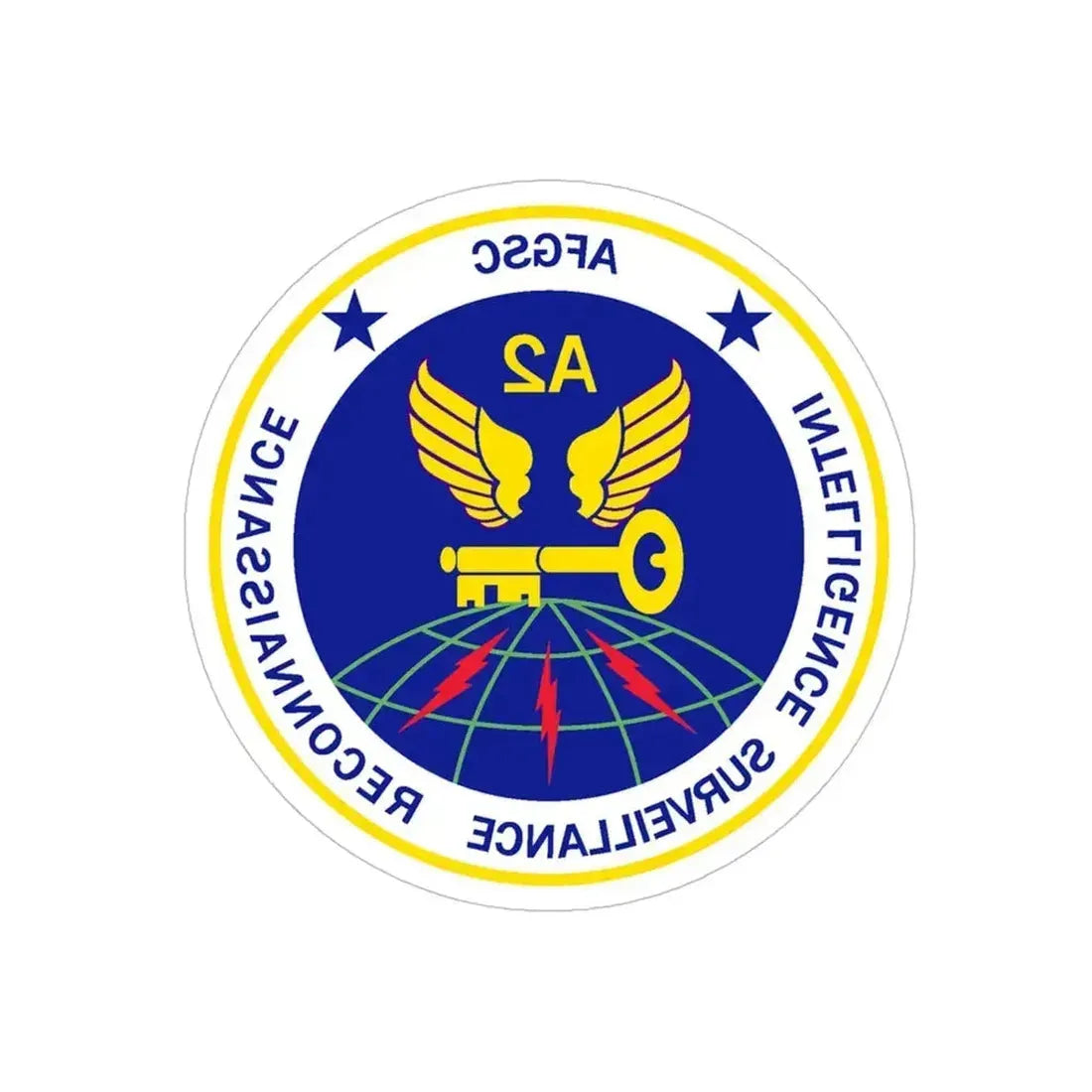 AFGSC A2 (U.S. Air Force) REVERSE PRINT Transparent Die-Cut STICKER 5 Inch Die-Cut Transparent - The Sticker Space