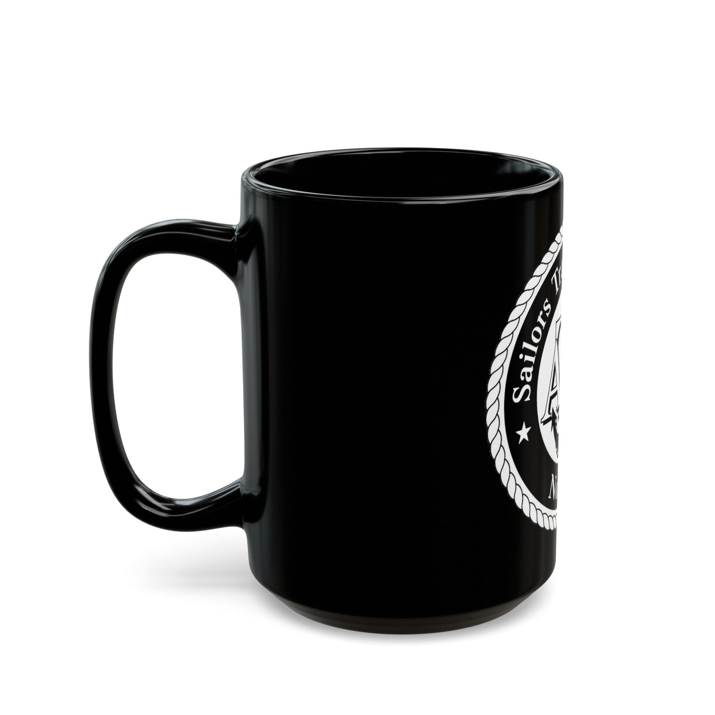 AFLOAT Training Group ATG Norfolk BW (U.S. Navy) Black Coffee Mug-The Sticker Space