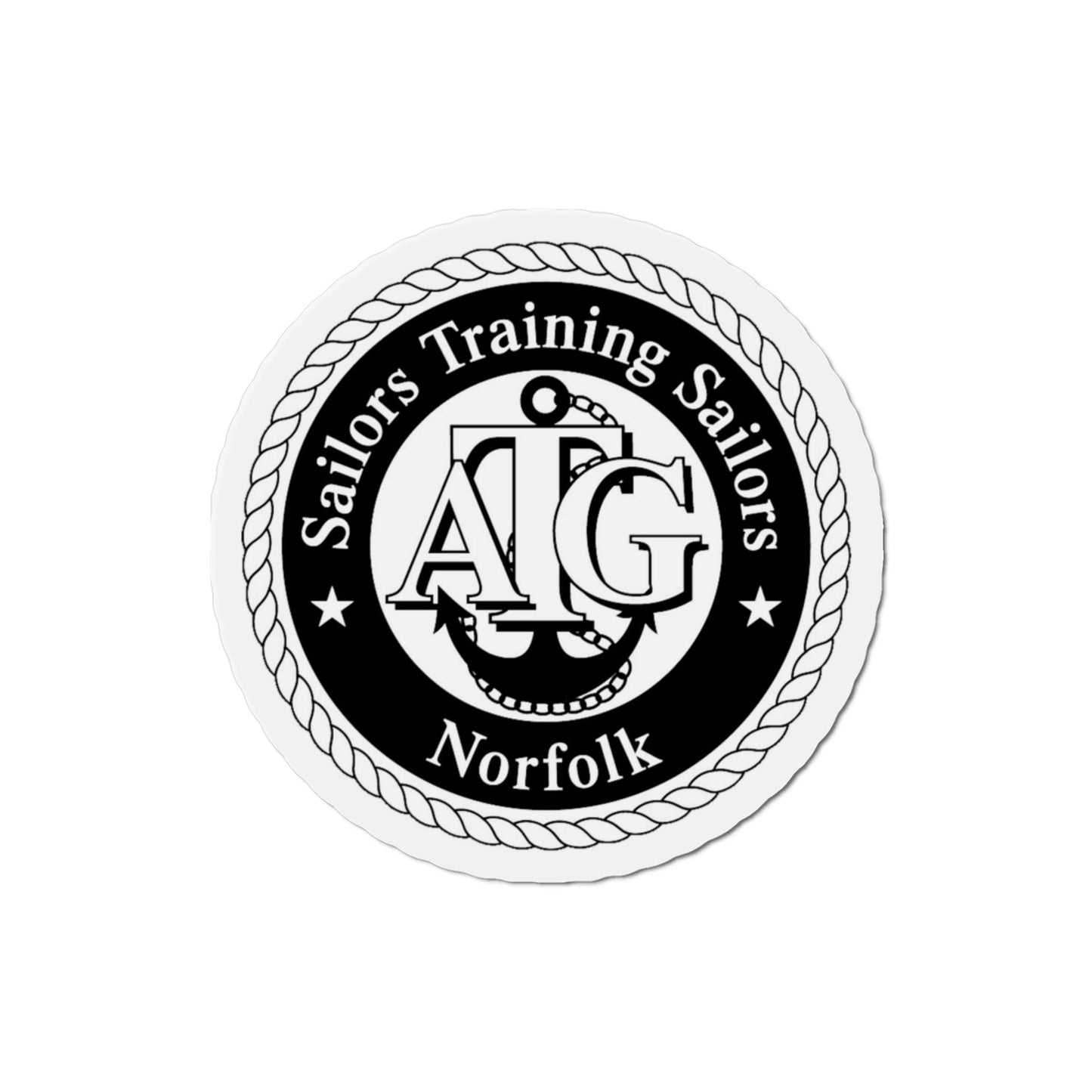 AFLOAT Training Group ATG Norfolk BW (U.S. Navy) Die-Cut Magnet-3" x 3"-The Sticker Space