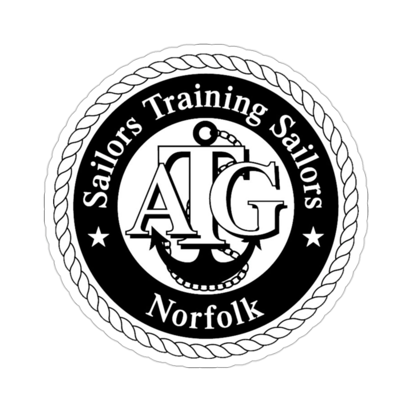 AFLOAT Training Group ATG Norfolk BW (U.S. Navy) STICKER Vinyl Die-Cut Decal-2 Inch-The Sticker Space