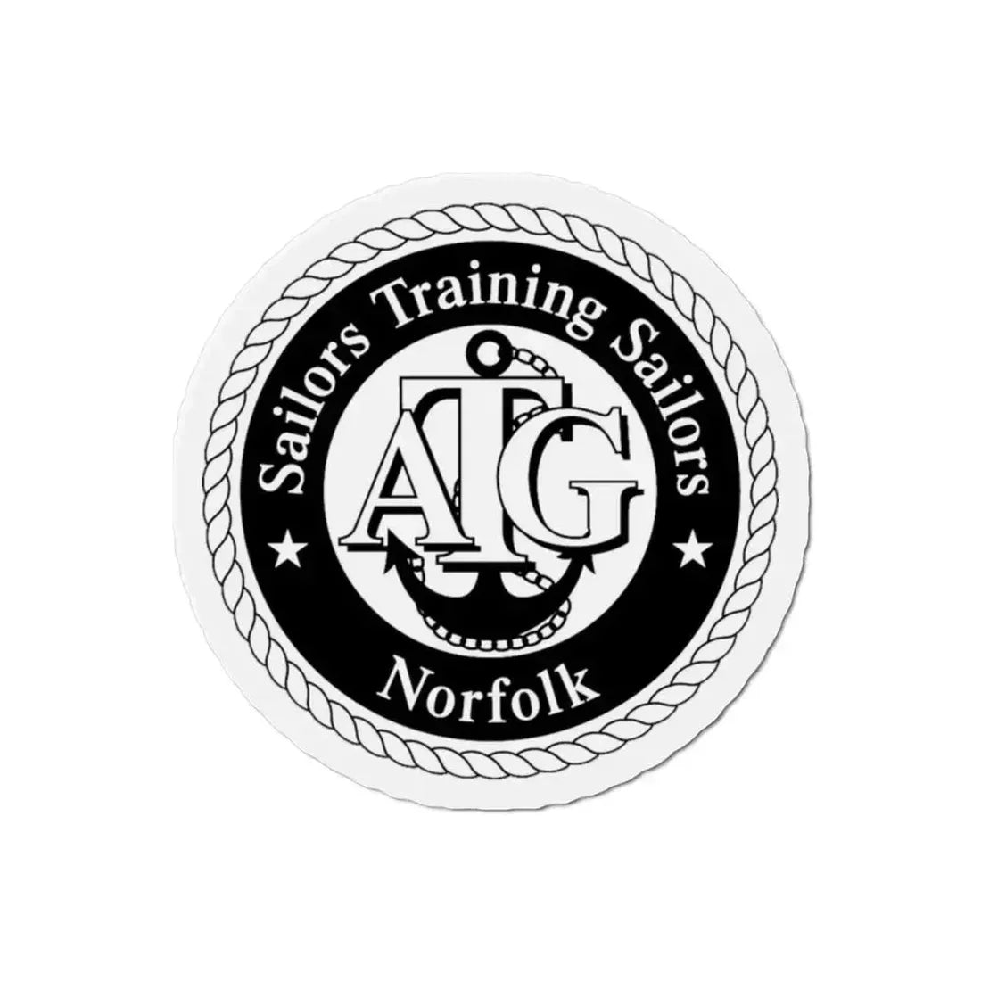 AFLOAT Training Group ATG Norfolk BW (U.S. Navy) Refrigerator Magnet 2 Inch - The Sticker Space