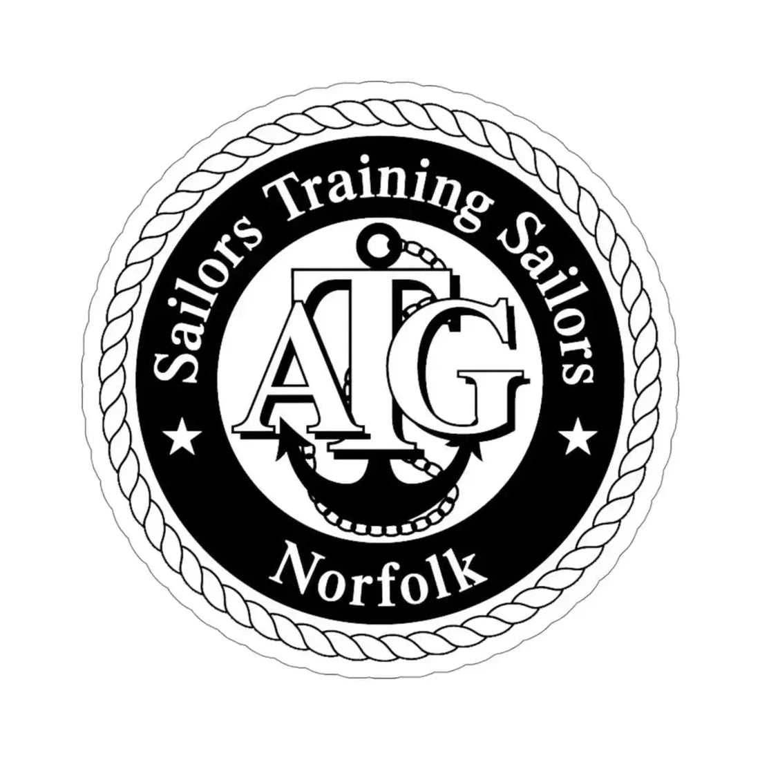 AFLOAT Training Group ATG Norfolk BW (U.S. Navy) STICKER Vinyl Die-Cut Decal 4 Inch - The Sticker Space