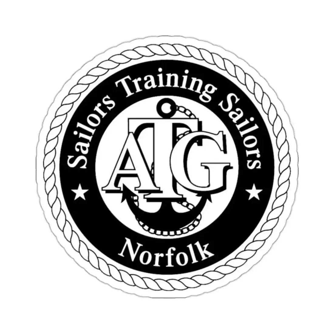 AFLOAT Training Group ATG Norfolk BW (U.S. Navy) STICKER Vinyl Kiss-Cut Decal 2 Inch White - The Sticker Space