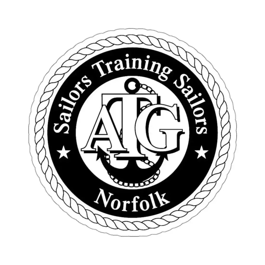 AFLOAT Training Group ATG Norfolk BW (U.S. Navy) STICKER Vinyl Kiss-Cut Decal 3 Inch White - The Sticker Space