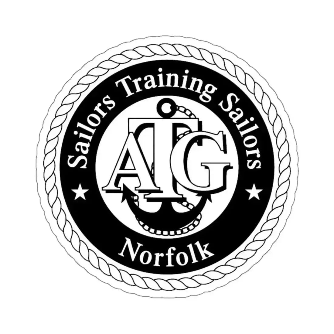 AFLOAT Training Group ATG Norfolk BW (U.S. Navy) STICKER Vinyl Kiss-Cut Decal 4 Inch White - The Sticker Space