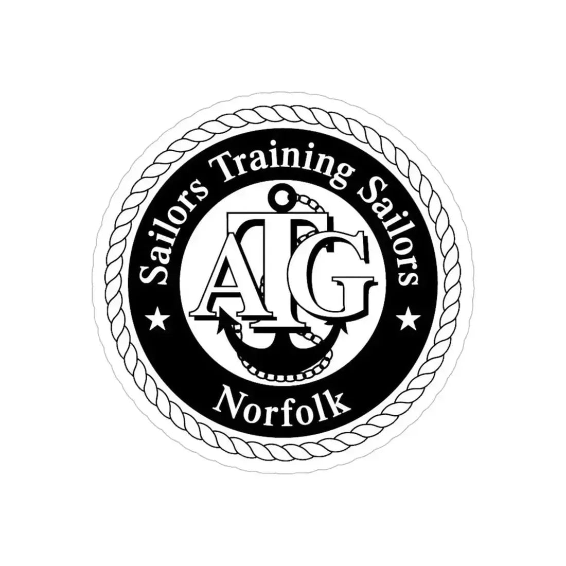 AFLOAT Training Group ATG Norfolk BW (U.S. Navy) Transparent STICKER Die-Cut Vinyl Decal 5 Inch - The Sticker Space