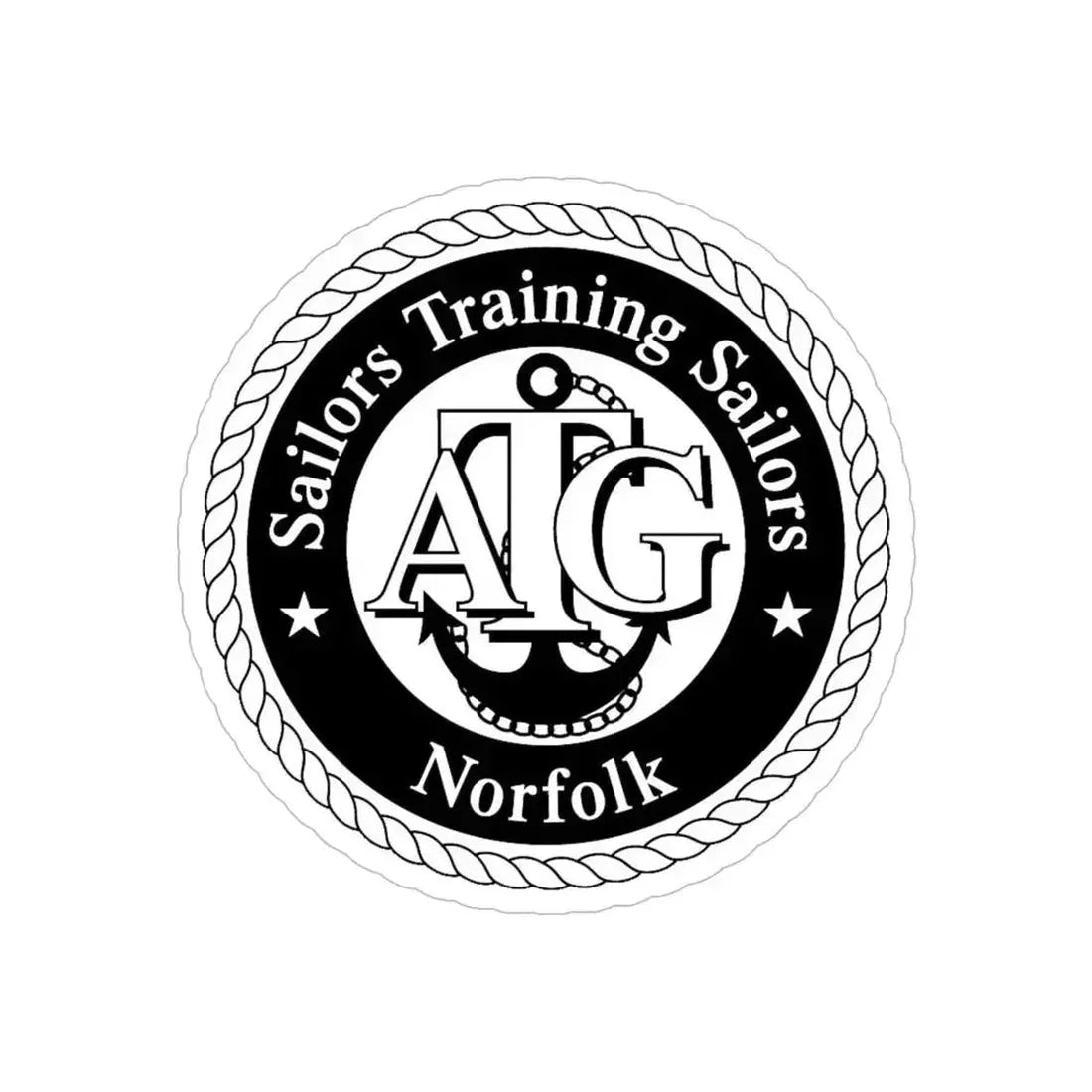 AFLOAT Training Group ATG Norfolk BW (U.S. Navy) Transparent STICKER Die-Cut Vinyl Decal 6 Inch - The Sticker Space